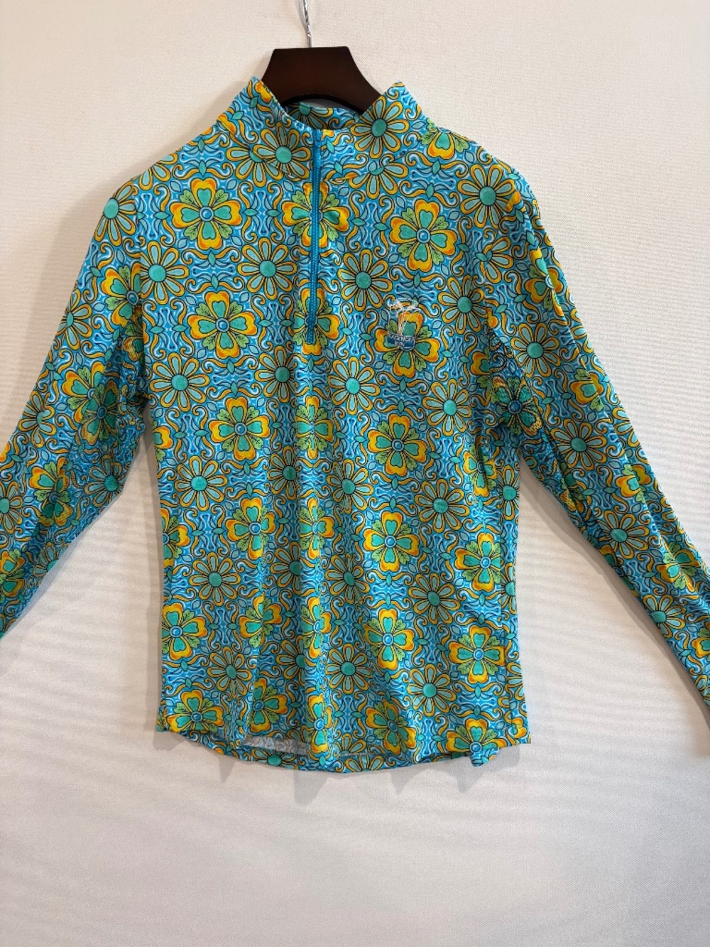 Blackwolf Run Golf Shirt Women’s Small Floral UPF 50+ Quarter Zip